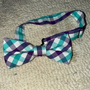 Crewcuts Checkered Bow Tie in Teal and Purple